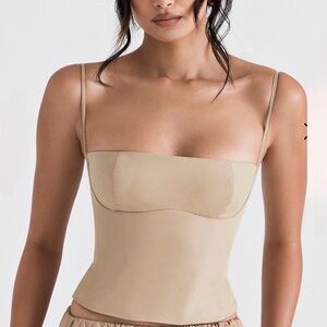 House of CB corset top Audette, size M, Bigger cup, Camel